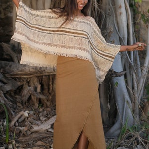 LEI LONG SKIRT high waist,ethnic long skirt,boho high waist long skirt,natural earthtones,high waist sarong long skirt,cross long skirt image 1