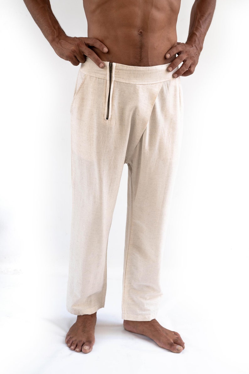 LINEN MAN SAROUEL, man linen pants,linen sarouel pants,summer men pants,boho pants, low-rise pants, sarouel trousers,man boho chic trousers image 6