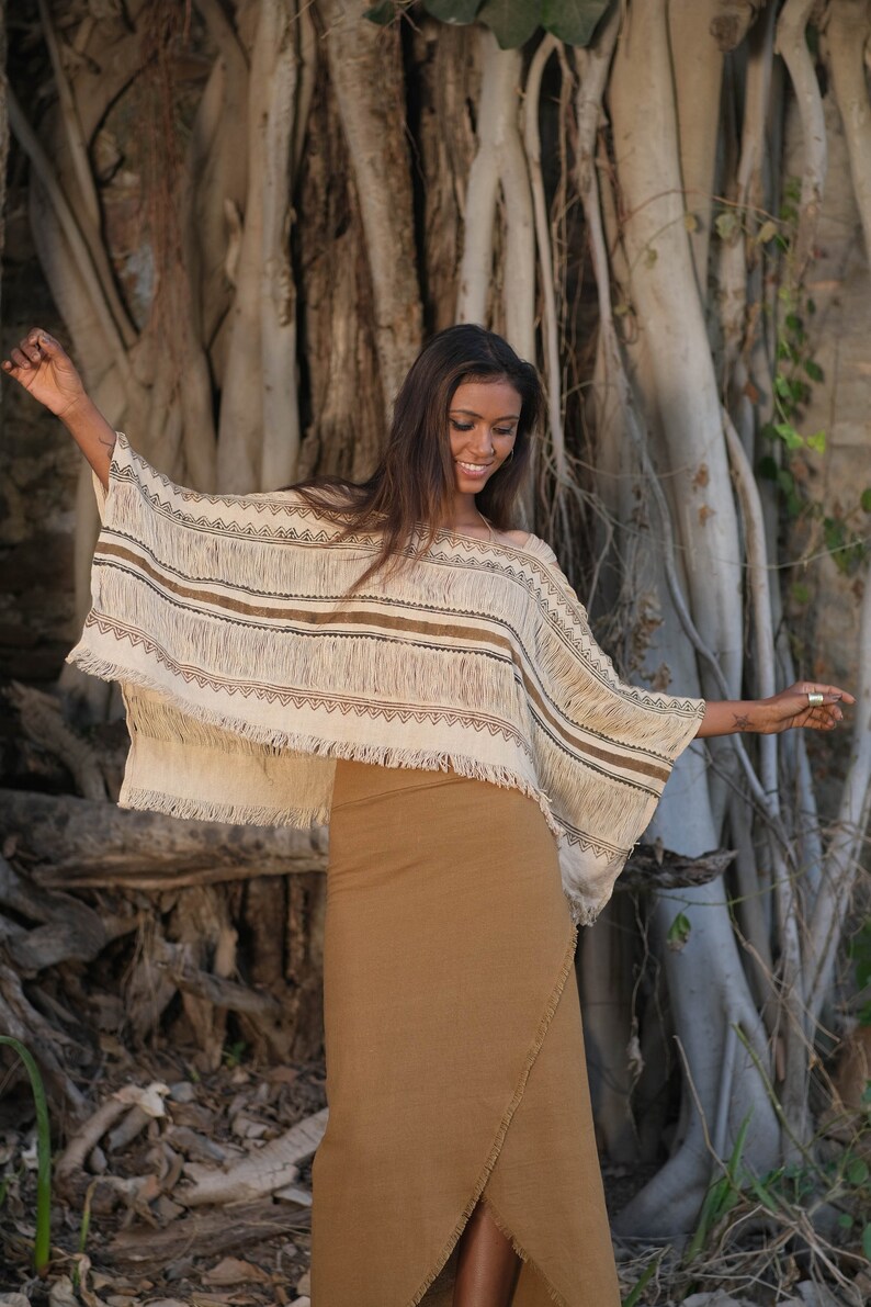 LEI LONG SKIRT high waist,ethnic long skirt,boho high waist long skirt,natural earthtones,high waist sarong long skirt,cross long skirt image 1