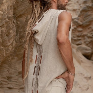 ADRIEN IXIL VEST,tribal vest,boho vest,ethnic vest,alternative vest,embroidered vest,hood vest,festival vest, men vest, tribal clothes men
