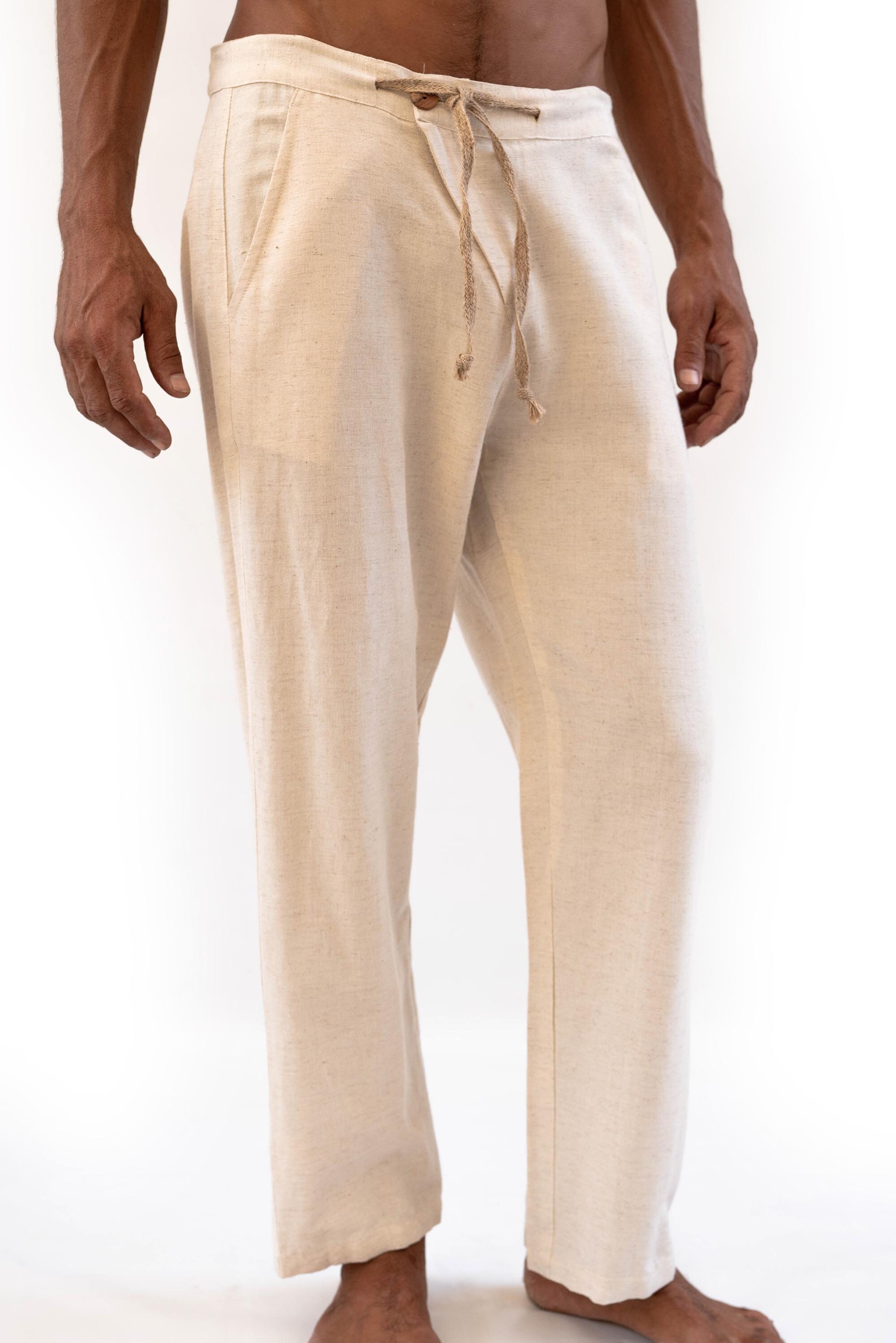 JOHANNES Pants,linen Pants,asimetric Zip Pants,summer Men