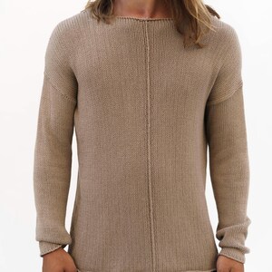 knitwear men sweater,boho sweater,men jumper,grunge style sweater,slowfashion man jersey,Italian cotton knit sweater,PURE KNIT SWEATER image 11