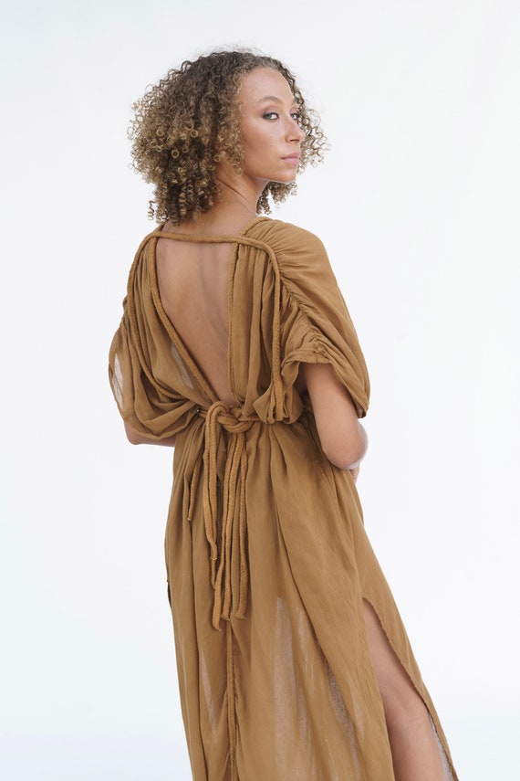 ARIA KAFTAN Dress long Greek Dress greek Goddess Dress greek Goddess Dress sexy Caftan Dress open Back Dress toga Dress toga Dress Etsy