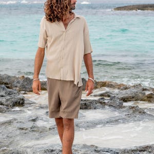 ELASTIK SHORTS,pantalon tribal corto,bermuda étnica,bermuda boho,bermudas tejidos naturales,bermuda yute,bermudas tiro bajo,ropa tribal imagen 2
