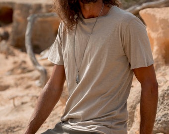 IVAN T-SHIRT, basic T-shirt voor heren, T-shirt met ronde hals, boho T-shirt voor heren, T-shirt met korte mouwen voor heren, casual T-shirt