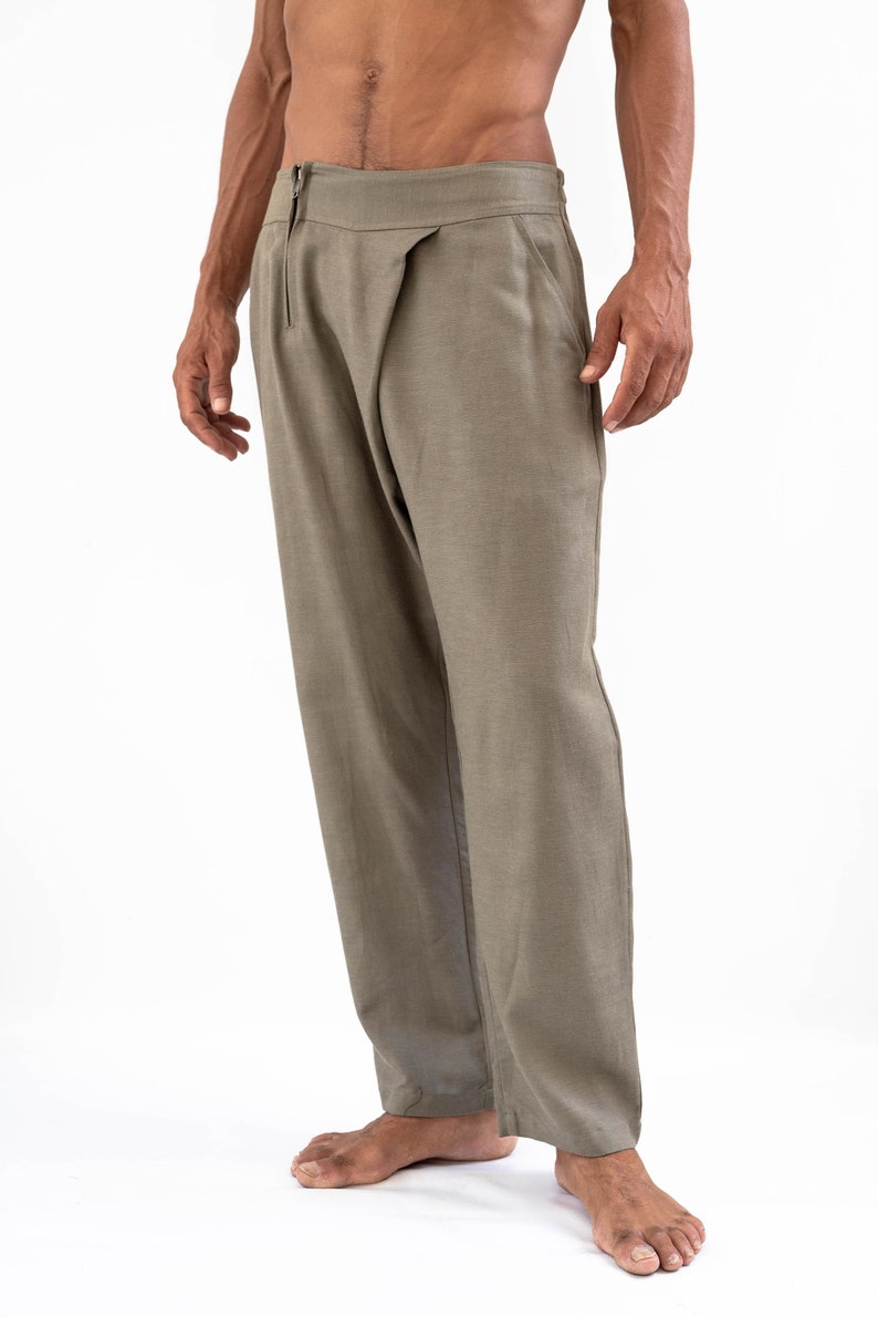 LINEN MAN SAROUEL, man linen pants,linen sarouel pants,summer men pants,boho pants, low-rise pants, sarouel trousers,man boho chic trousers image 7