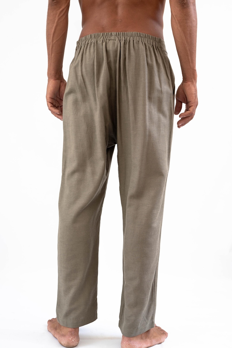 LINEN MAN SAROUEL, man linen pants,linen sarouel pants,summer men pants,boho pants, low-rise pants, sarouel trousers,man boho chic trousers image 10