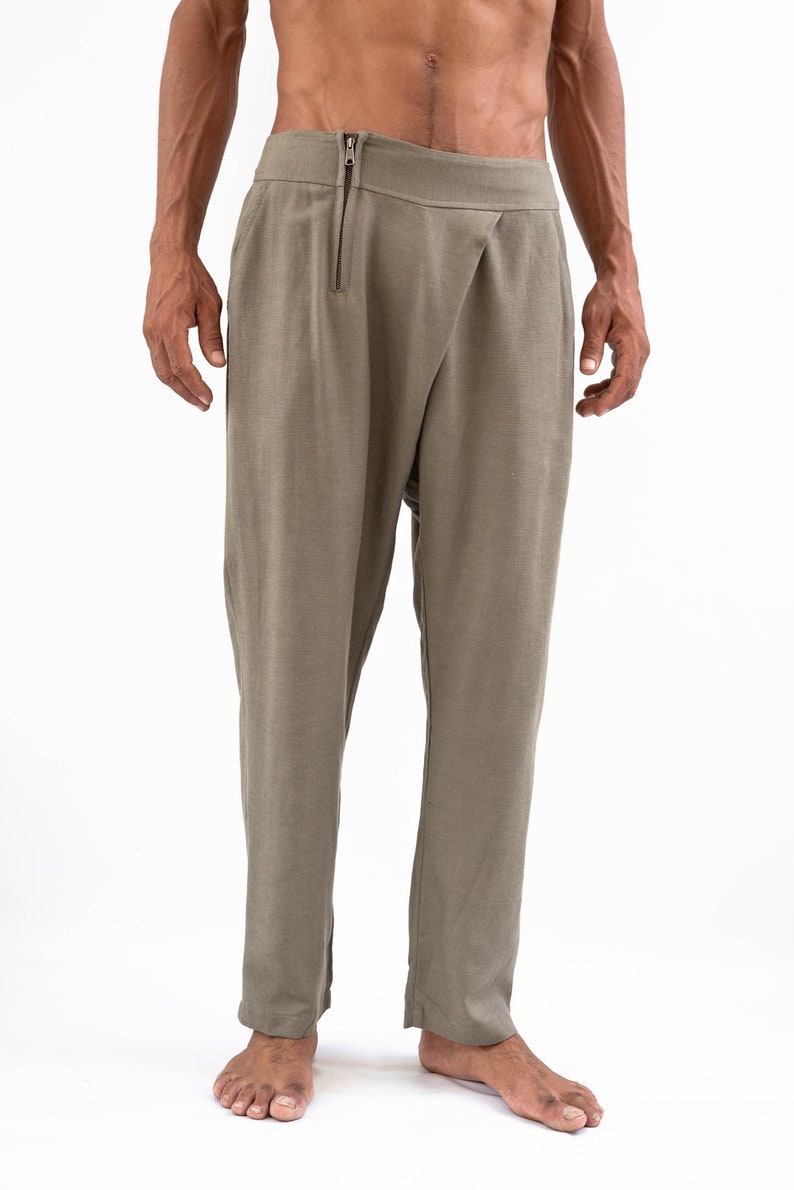 LINEN MAN SAROUEL, man linen pants,linen sarouel pants,summer men pants,boho pants, low-rise pants, sarouel trousers,man boho chic trousers image 8