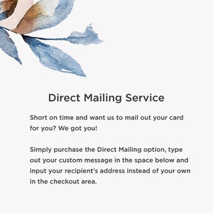 Enviar y enviar tarjetas directamente! Podemos ahorrarle tiempo enviando una tarjeta directamente al destinatario en su nombre.