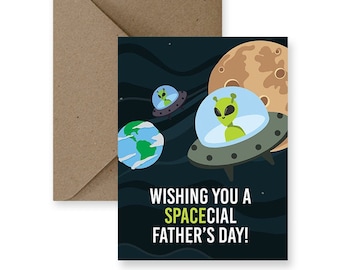 Spacecial Father's Day | Funny Father's Day Card Cool Card For Fathers Pun Card for Dad Father's Day Card Handmade Funny Card for Dad 2021