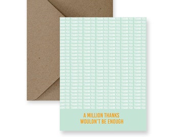 A Million Thanks | Thank You Card Set with Kraft Envelope