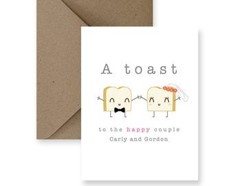 Personalized Funny Wedding Card, Cute Wedding Card, Funny Marriage Card, Cute Marriage Card, Card for Wedding | A Toast To The Happy Couple