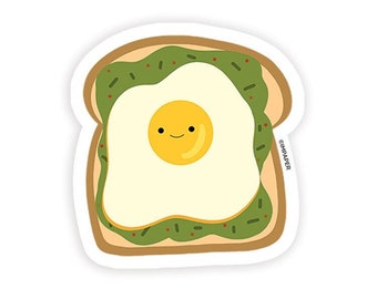 Cute Avocado Toast Sticker | Foodie Gift, Laptop Decal