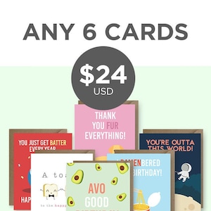 Compra 6 tarjetas y ahorra un 20 % / Tarjetas de felicitación: mezcla y combina