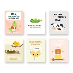 6 Paquete surtido día de la madre linda tarjeta para la tarjeta de juego del día de la madre para mamá tarjeta del día de la madre tarjeta hecha a mano tarjeta divertida para mamá madres día regalo