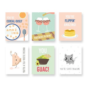 6 Pack Friendship Cards, Funny Friendship Card, Just Because Card, Any Occasion Card, Humour Card, Card for Friend, Cheer Up Greeting Card
