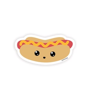 Hot Dog Sticker | Cute Hot Dog Sticker Gifts for Foodies Hot Dog Sticker for Friends Cute Hot Dog Gifts for Him Cute Hot Dog Gifts for Her