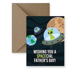 Spacecial Vaderdag | Funny Vaderdag kaart cool kaart voor vaders Pun Card voor Vaderdag Kaart Handgemaakte Funny Card voor papa 2021