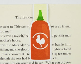 Sriracha Bottle Magnetic Bookmark, Book Lover Gift