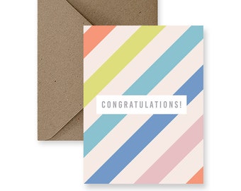 Modern Congratulations Card, Colorful Congrats Card, Cool Celebration Card, Best Graduation Card, Cute Congrats Card, New Job Card, New Home