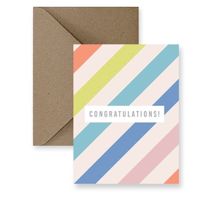Moderne felicitatieskaart, kleurrijke Congrats-kaart, coole vieringskaart, beste afstudeerkaart, leuke Congrats-kaart, nieuwe baankaart, nieuw huis