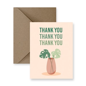 Ensemble de cartes de remerciement végétales pour entreprise, jeu de cartes de remerciement, notes de remerciement mignonnes pour le cadeau de remerciement de l'enseignant Cartes de remerciement vierges
