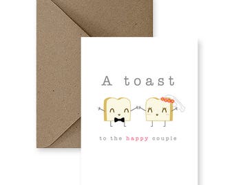 Funny Wedding Card, Cute Wedding Card,  Funny Marriage Card, Cute Marriage Card, Card for Wedding, A Toast To The Happy Couple Greeting Card