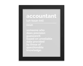 Divertente contabile definizione Wall Art / Divertente contabile Poster / Contabile stampa Décor / Regalo per la contabilità / Definizione stampa / CPA regalo
