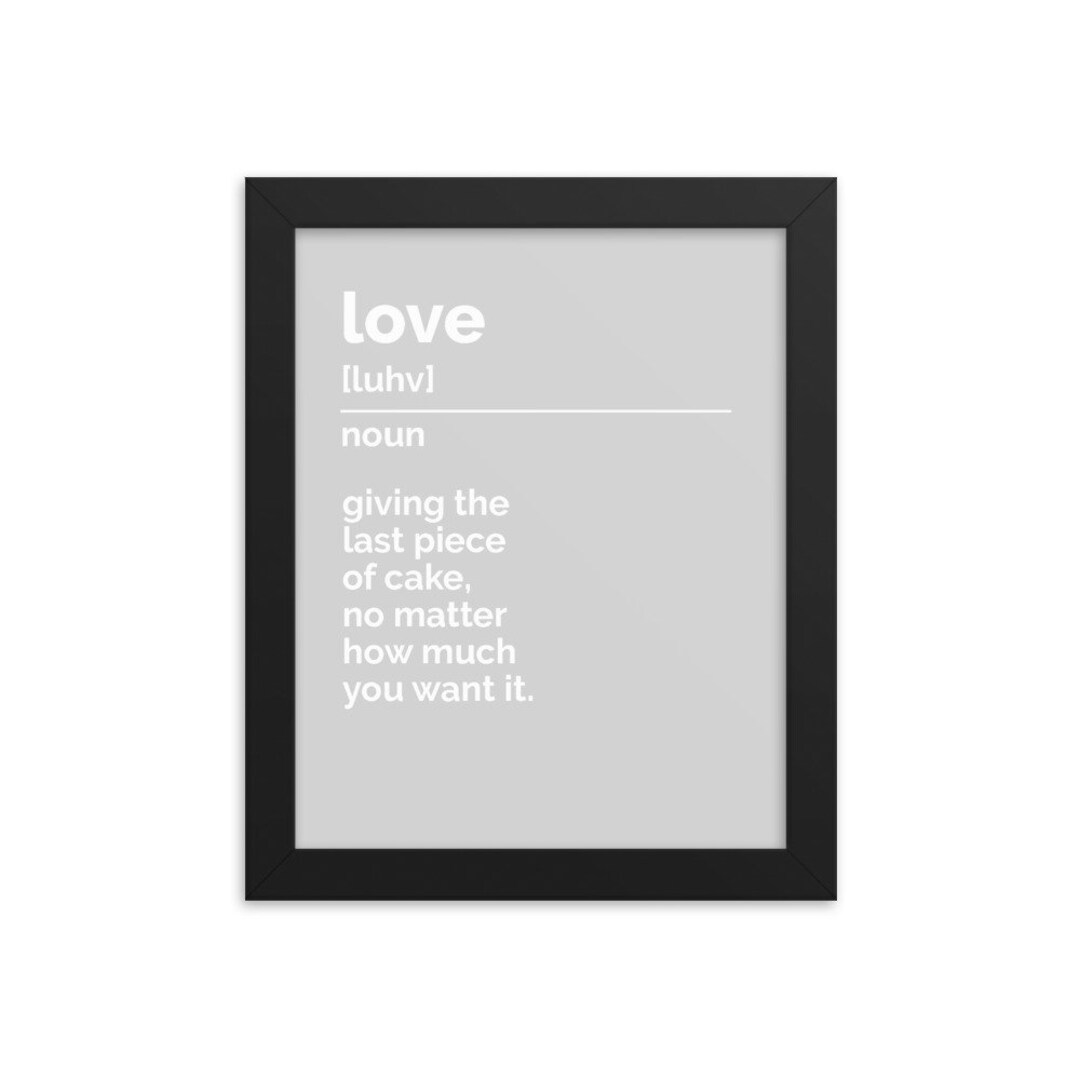 Love Definition Wall Art Funny Love Poster Family Print Etsy