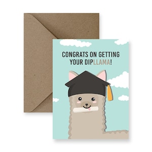 Tarjeta de juego de palabras de graduación personalizada para amigos y familiares, Graduado, Logro, Tarjeta de felicitación en blanco / Dipllama