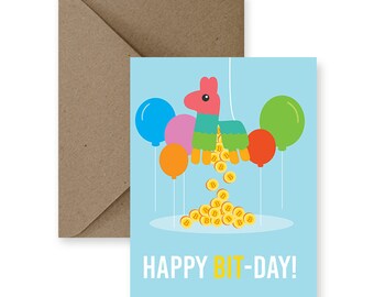 Biglietto di compleanno divertente per un amico Biglietto di compleanno divertente per lui Biglietto di compleanno carino per lei Biglietto di compleanno carino per il fidanzato Biglietto Bitcoin