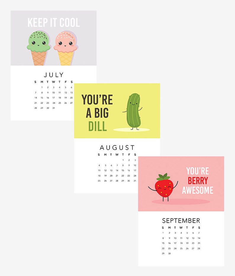 2022 Puntastic Food Desk Calendar with Wooden Stand 2022 Etsy