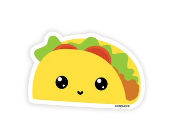Taco Sticker | Cute Stickers for Friends Gifts for Foodies Food Stickers for Foodies Gifts for Him Cute Stickers for Her Cute Taco Face Gift