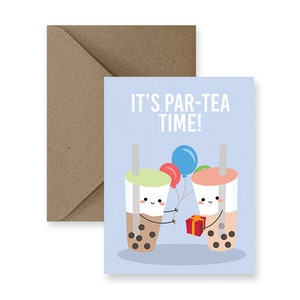 Niedliche Geburtstagskarte für Freund Niedliche Geburtstagskarte für Ihn Niedliche Geburtstagskarte für Sie Niedliche Geburtstagskarte für Freund Par-tea Bubble Tea Karte