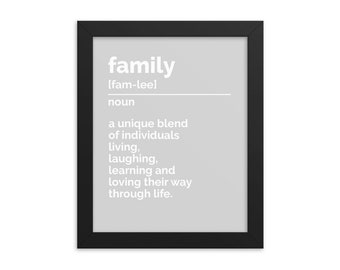Definizione di famiglia Wall Art / Poster divertente per la famiglia / Decorazione con stampa per la famiglia / Regalo per la famiglia / Stampa di definizione / Citazione sulla famiglia