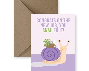 Funny New Job Card, Congrats 'Snailed It' Card