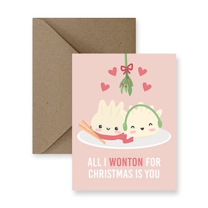 Cute Food Christmas Card, Funny Christmas Card,  Merry Christmas Card for Friend, Christmas Card for Boyfriend, Holiday Card for Her,