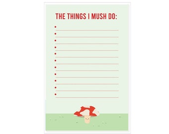 The Things I Mush Notepad, To Do List Daily Planner, Gift under 20, Grocery List, Note List, Stationery, Task List, Cute Notepad, Modern