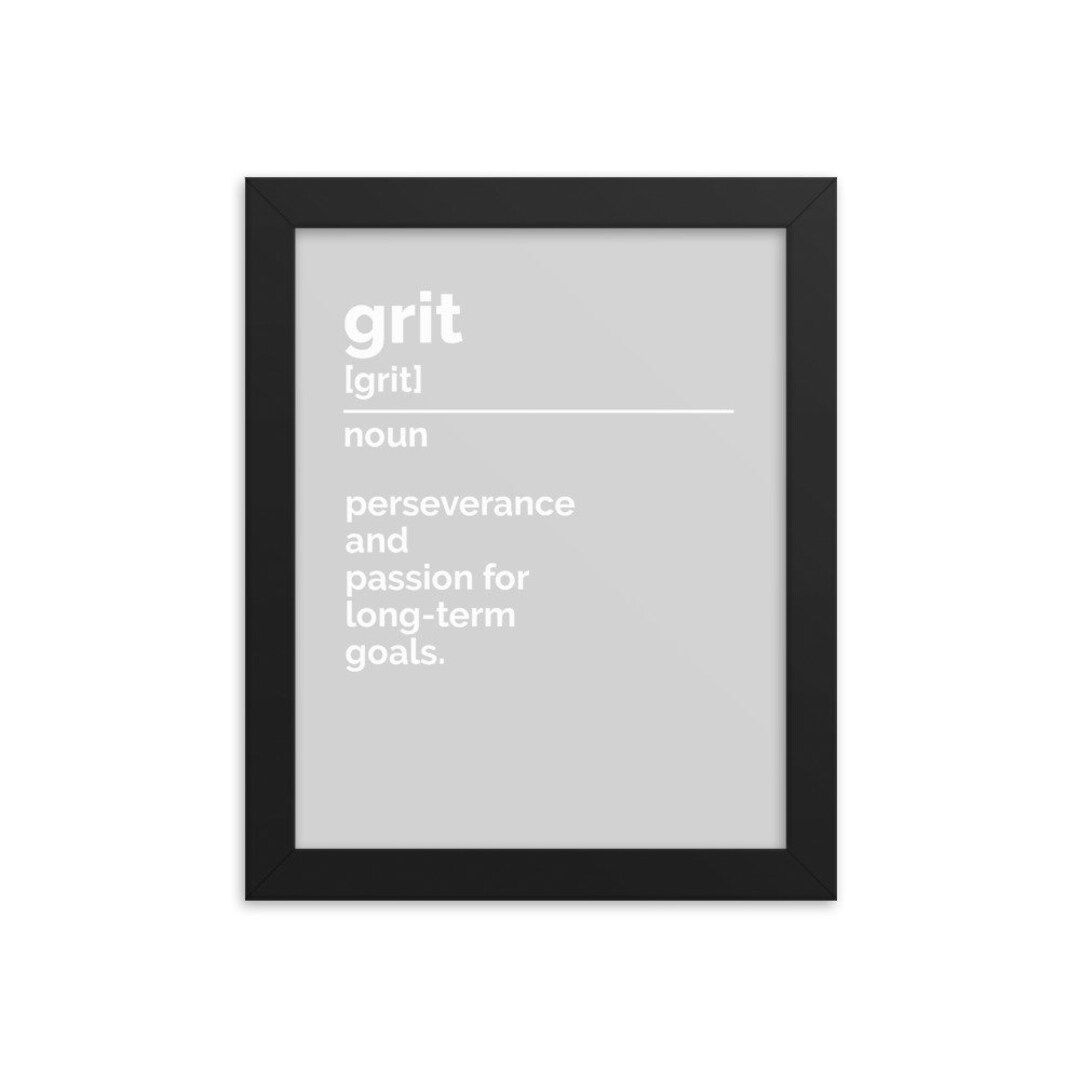 Grit Definition Wall Art Grit Poster Grit Print Décor Gift for