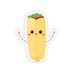 Adesivo Burrito / Adesivo Burrito carino Regali carini per i buongustai Adesivo Burrito per gli amici Regali cibo carino per lui Regali Burrito carino per lei