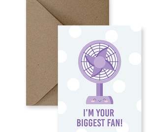 Biglietto di incoraggiamento carino, biglietto di amicizia carino, biglietto solo perché, biglietto per ogni occasione, biglietto umoristico, biglietto per amico / Sono il tuo più grande fan