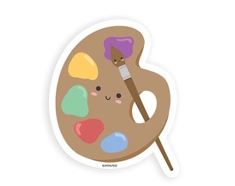 Adorable Palette Paint Sticker | Artsy Gift for Painters