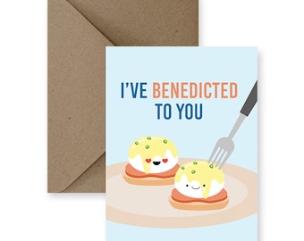 Funny Love Cards for Him Cute Love Card For Boyfriend Pun Love Card for Her Handmade Love Cards Funny Anniversary Card Eggs Benedict Brunch