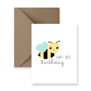 Cartão de aniversário engraçado para amigo Cartão de aniversário engraçado para ele Cartão de aniversário fofo para ela Cartão de aniversário fofo para namorado Cartão de abelha feito à mão
