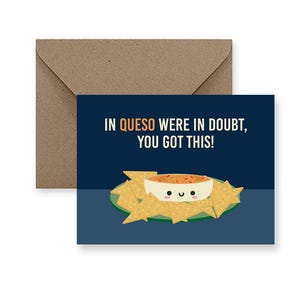 Queso carte d'encouragement, jolie carte d'amitié, juste parce que carte, toute occasion carte, humour, carte pour ami | Un enracinement pour vous