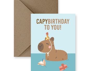 Capybara Birthday Card | Pun Greeting Card