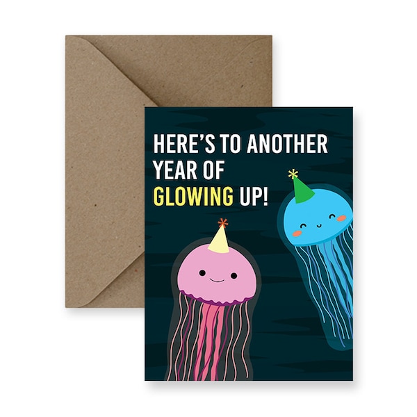 Cute Birthday Card for Friend Cute Birthday Card for Him Cute Birthday Card for Her Cute Birthday Card for Boyfriend | Jellyfish Birthday