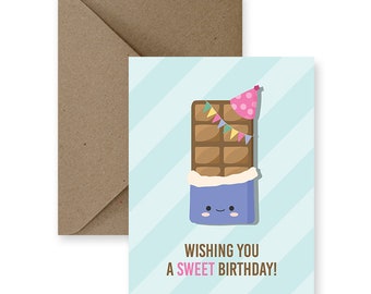 Cute Birthday Card for Friend Cute Birthday Card for Him Cute Birthday Card for Her Cute Birthday Card for Boyfriend | Sweet Choco Birthday