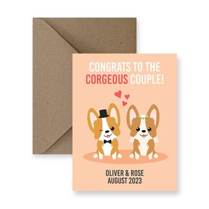 Personalisierte Lustige Hochzeitskarte Nette Hochzeitskarte Lustige Hochzeitskarte Nette Hochzeitskarte, Karte für Hochzeit | Corgeous Paar
