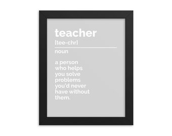 Funny Teacher Definition Wall Art | Funny Teacher Poster | Teacher Print Décor | Gift for Teacher Gift Graduation | Definition Print